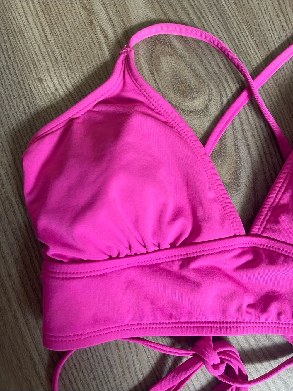 Athleta Crisscross Tie-Back Bikini Top Size S Barbie athletic Yoga Swim Summer - Picture 11 of 12